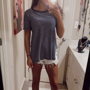 Navy and White Striped Tee